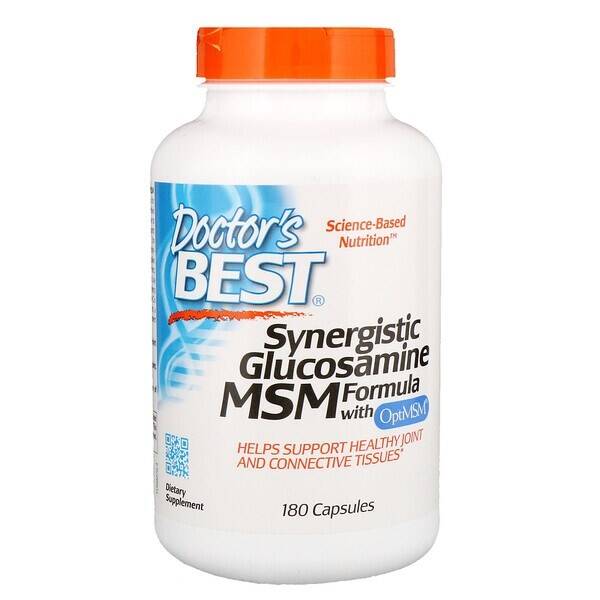 Synergistisk glukosamin- och MSM-formel med OptiMSM – 180 kapslar – Nuvalia