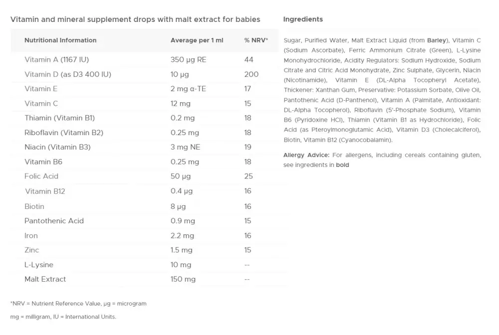 Vitabiotics Wellbaby Multi-vitamin Drops (30 ml) - Bild 2