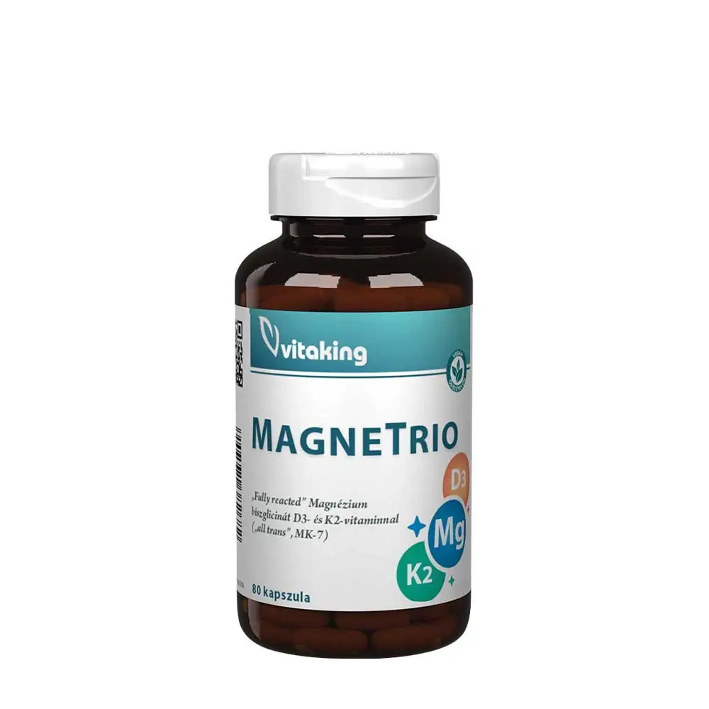Vitaking MagneTrio D3+K2+ magnesiumbisglycinat (80 kapslar) – Nuvalia