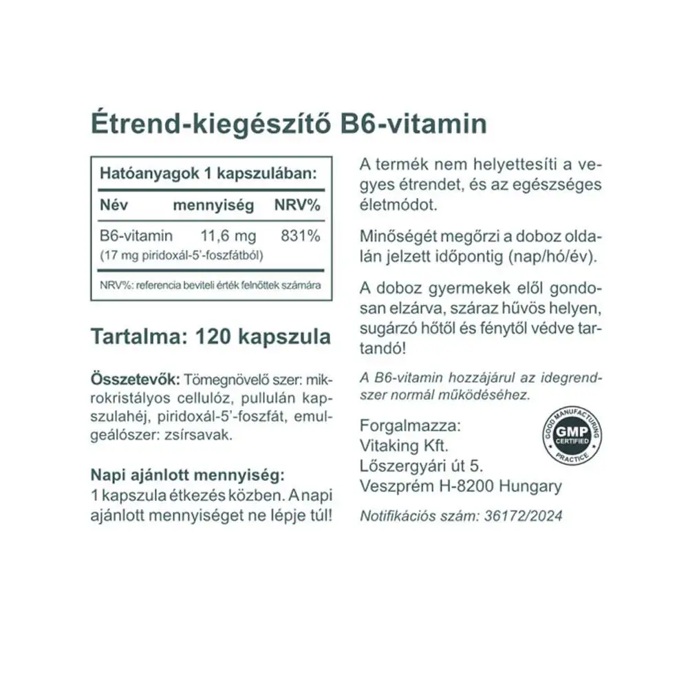 Vitaking Vitamin B6 (P5P) (120 Kapslar) - Bild 2