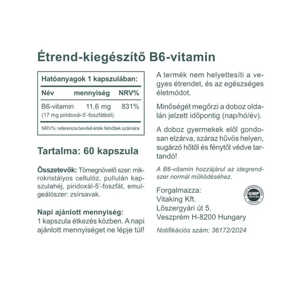 Vitaking Vitamin B6 (P5P) (60 kapslar) - Bild 2