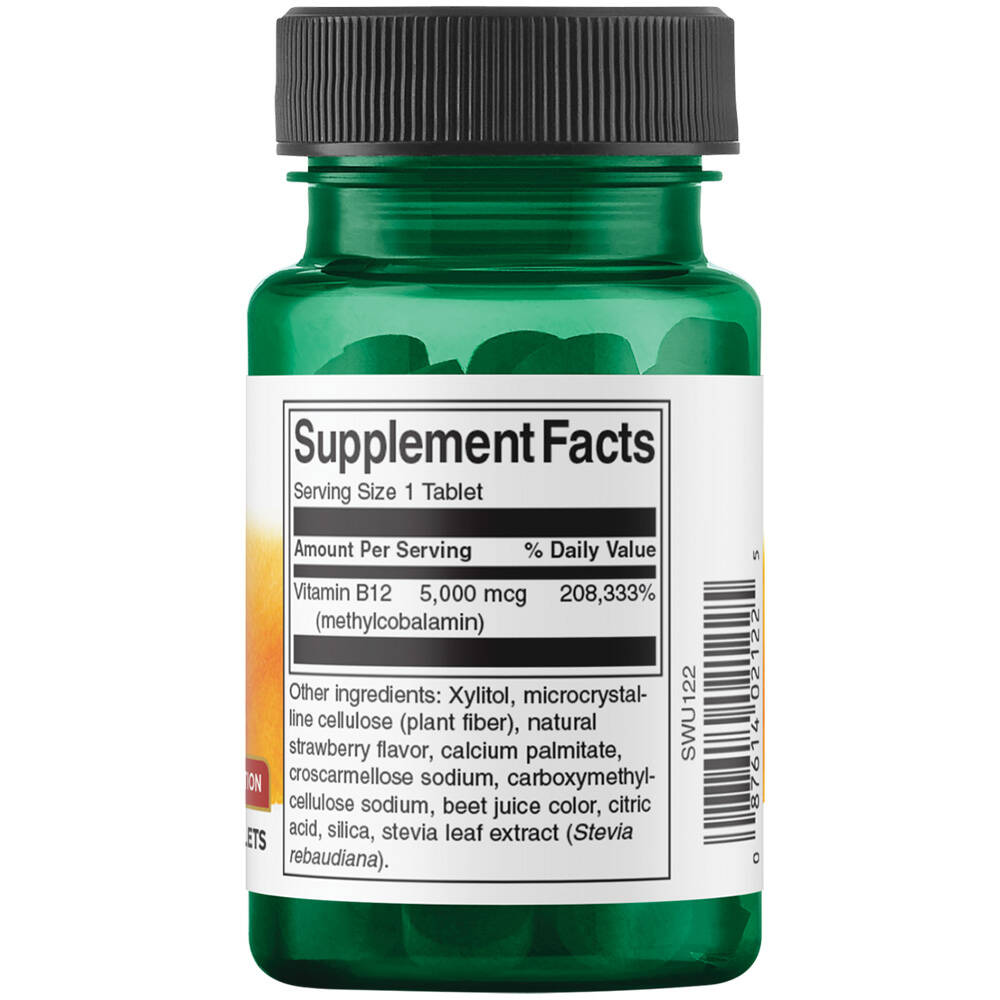 Vitamin B-12 Methylcobalamin, 5000mcg höguppsugning – 60 tabletter - Bild 3